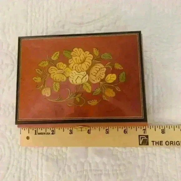 VTG By Reuge Romance Wood Jewerly Music Box